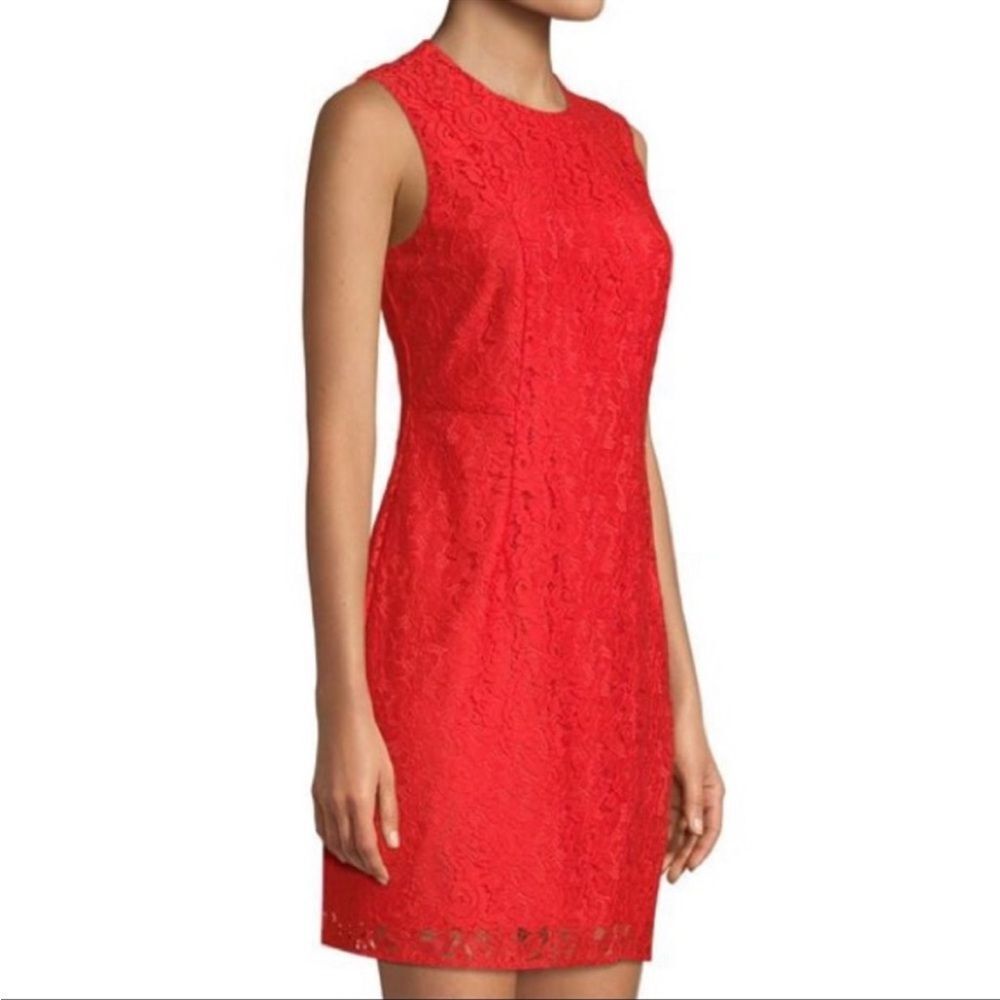 Diane Von Furstenberg Red Lace Mini Dress Size 0